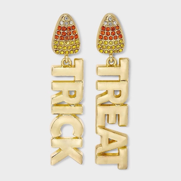 Jewelry - Halloween nwt candy corn trick treat SUGARFIX BaubleBar Bone-Appetit Earrings